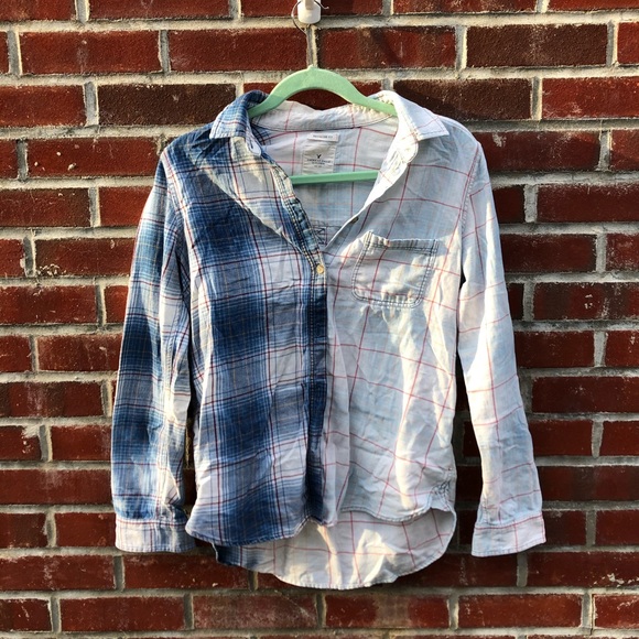American Eagle Outfitters Tops - Handmade AE acid wash flannel